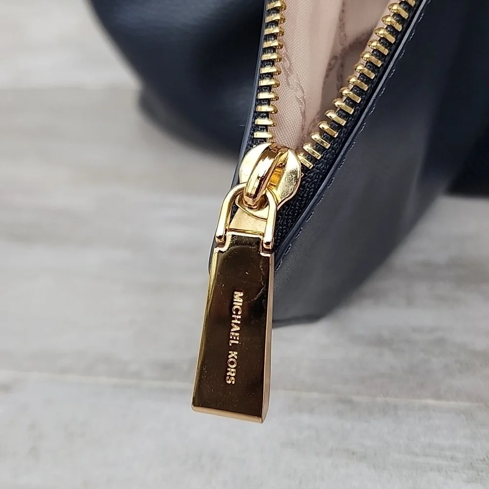 Michael Kors Griffin Admiral Blue Pebbled Leather Shoulder Hobo Bag